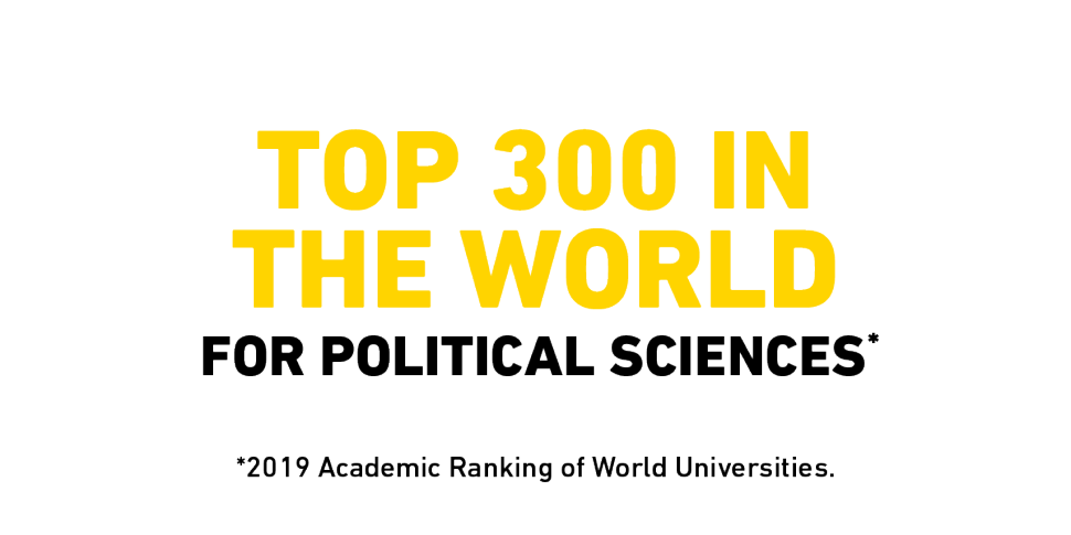 Flinders University is ranked in the top 300 in the world for Political Sciences 