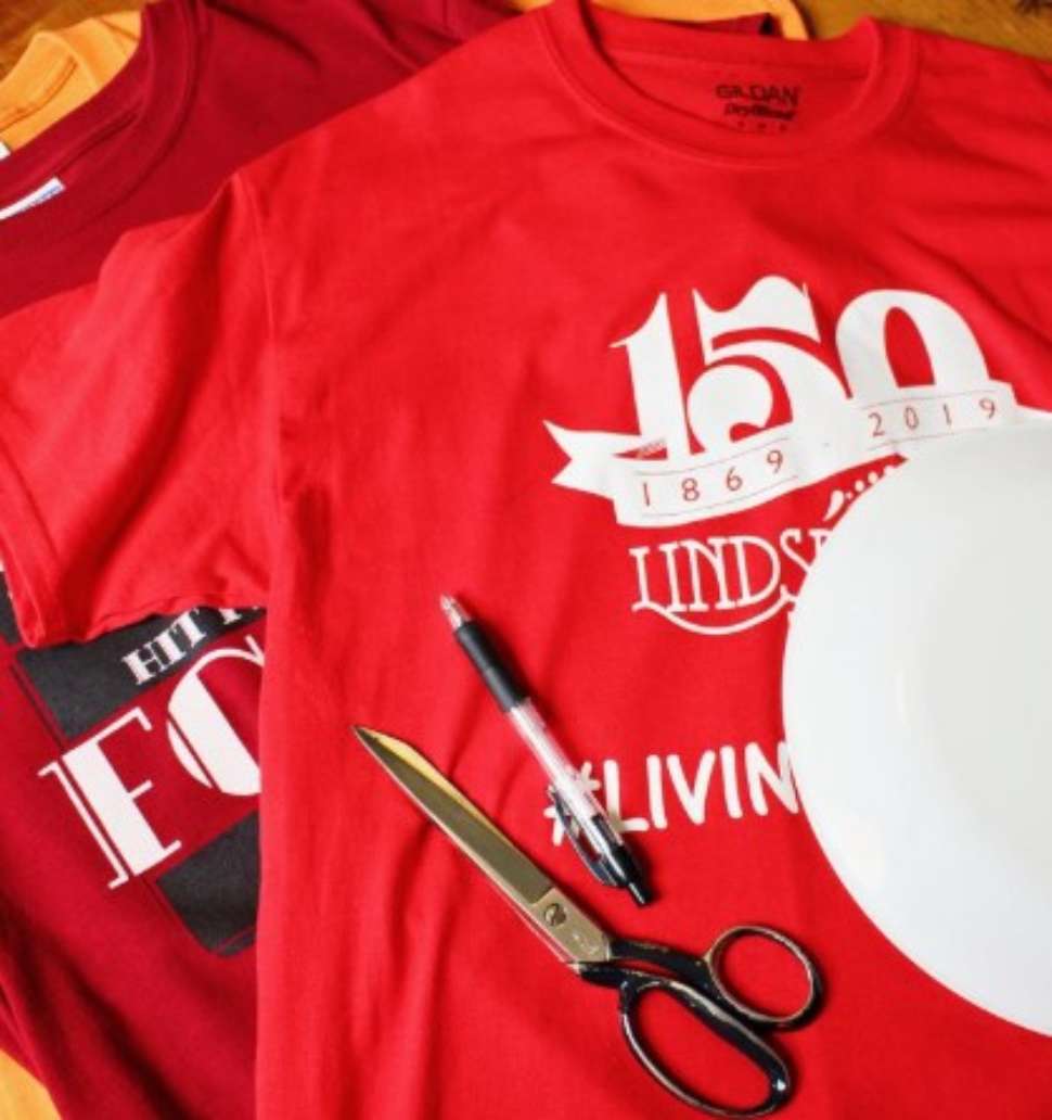 image of tshirt with dressmaking scissor